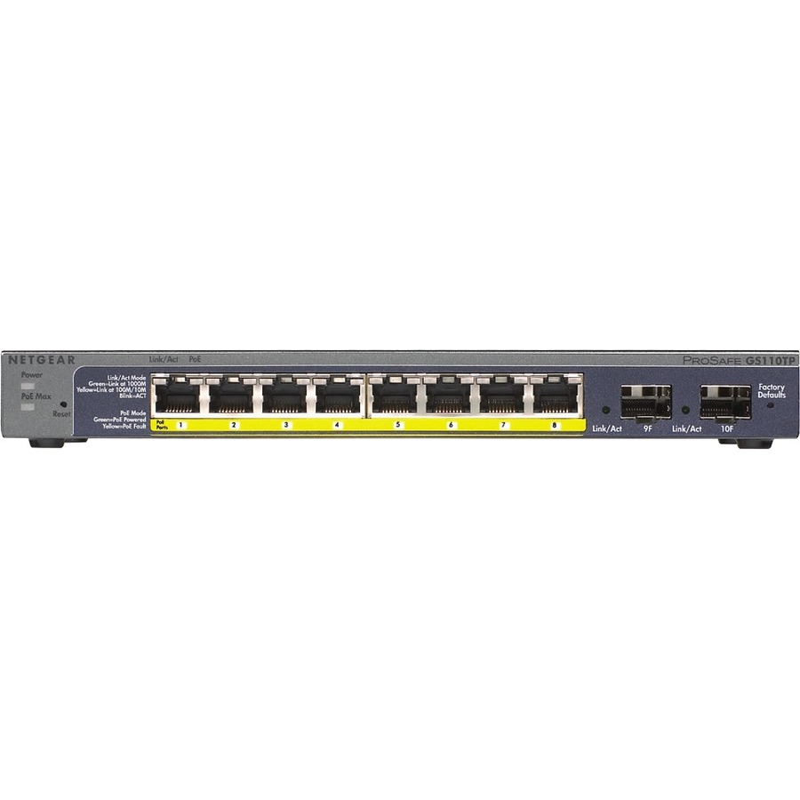 Netgear GS110TP-300NAS Ethernet Switch - 8 Ports - Manageable - 3 Layer ...